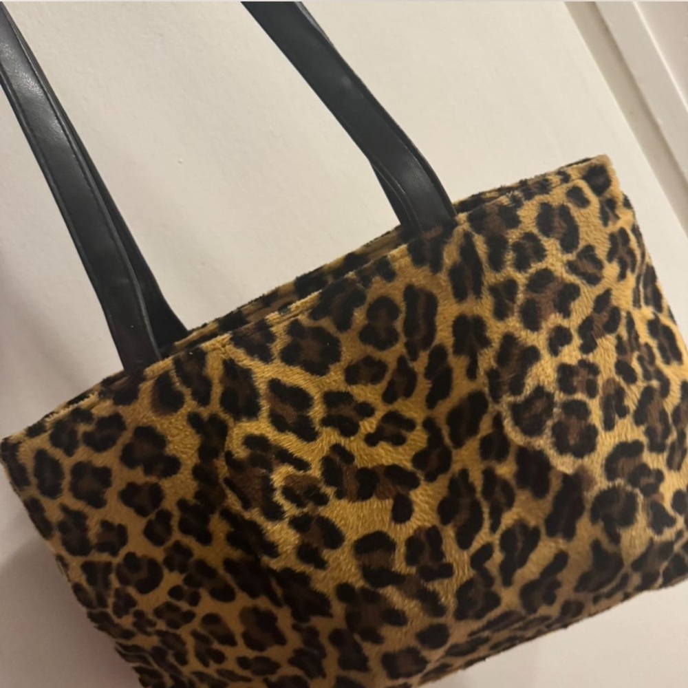 Leopard Print Tote Bag with Black Straps